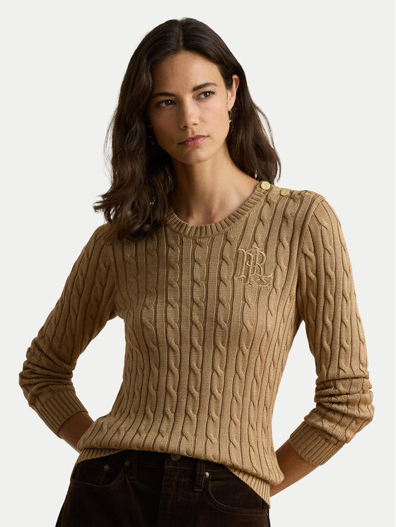 LAUREN RALPH LAUREN LAUREN RALPH LAUREN Megztinis 200P14039500 Tamsiai smėlinė Regular Fit