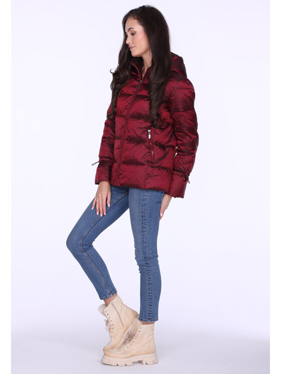 Perso Perso Kurtka damska BLH220043F Bordowy Regular Fit