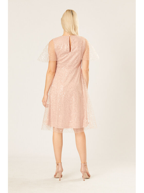 QUIOSQUE QUIOSQUE Každodenné šaty SEQUINS DRESS Ružová Regular Fit