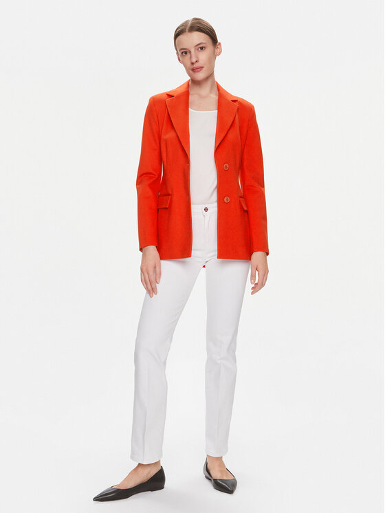 Tommy Hilfiger Tommy Hilfiger Marynarka Slim Knit Sb Blazer WW0WW40341 Czerwony Slim Fit