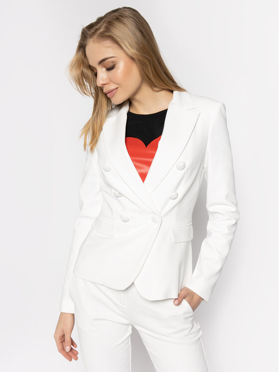 PINKO Pinko Suknjič Grondaie PE 20 BLK01 1G14TE 2845 Bela Slim Fit