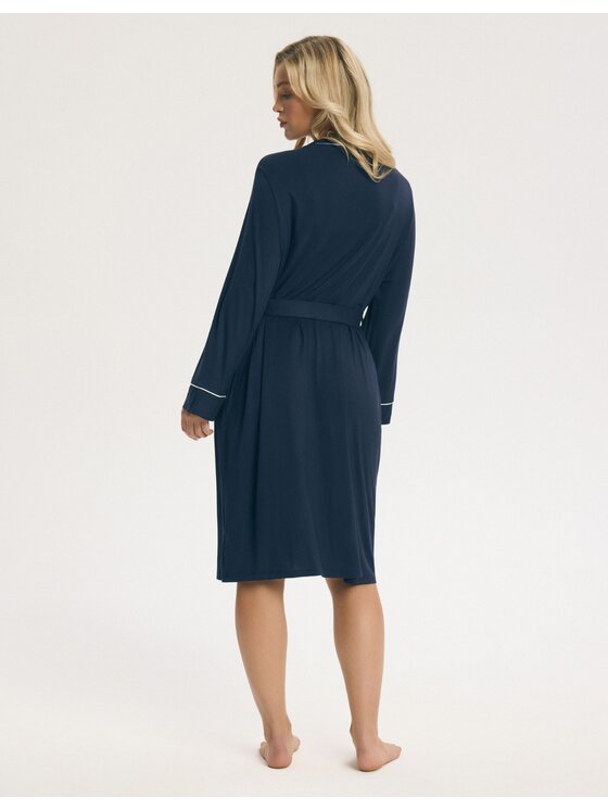 Esotiq Esotiq Szlafrok 45199 Granatowy Regular Fit