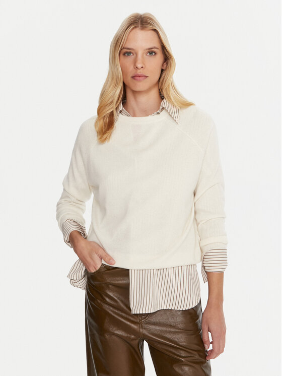 Marella Marella Pulover Tesa 2523366171 Alb Relaxed Fit