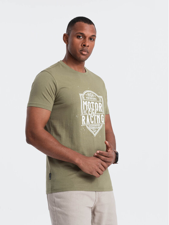Ombre Ombre T-Shirt OM-TSPT-0125 Khaki Regular Fit