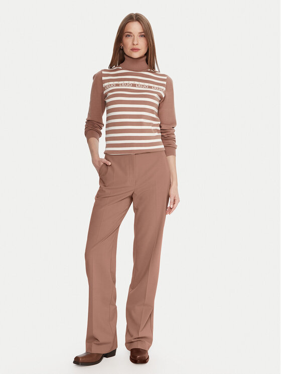 Liu Jo Sport Liu Jo Sport Krekls ar augstu apkakli TF5219 MS63L Bēšs Regular Fit