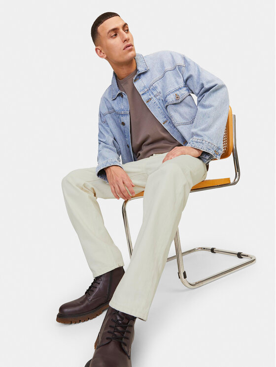 Jack&Jones Jack&Jones Džinsai Chris 12252087 Écru Relaxed Fit