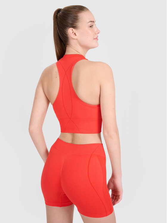 4F 4F Koszulka techniczna TRAINING SEAMLESS Czerwony Slim Fit
