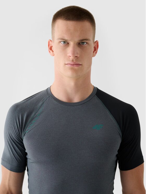 4F 4F Koszulka techniczna 4FWAW24TFTSM0955-40M Zielony Slim Fit