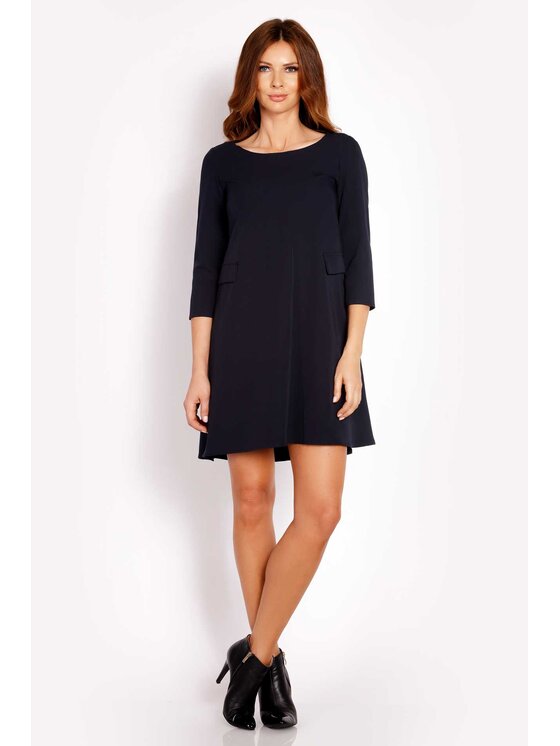 Awama Awama Sukienka codzienna L005 Granatowy Basic Fit