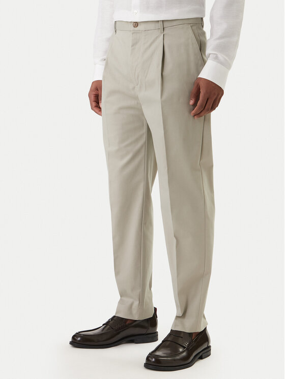 Calvin Klein Pantaloni chino LV04LE612G Bej Tapered Fit