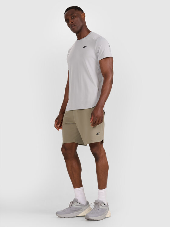 4F 4F Szorty sportowe TRAINING Khaki Regular Fit