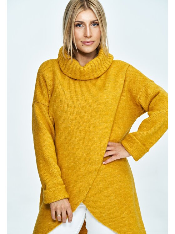 FIGL FIGL Sweter M891 Żółty Oversize