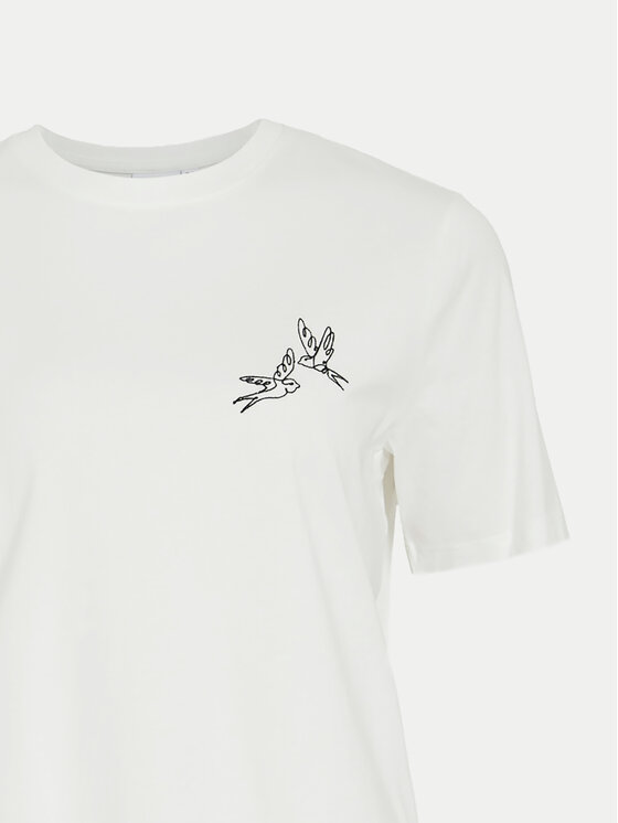Vila Vila T-Shirt Sybil 14097370 Λευκό Regular Fit