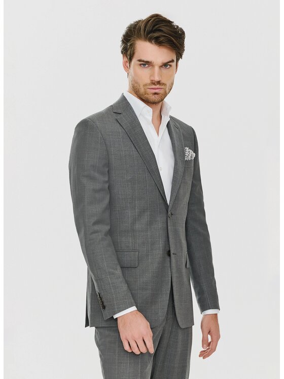 Pako Lorente Pako Lorente Marynarka P24SF-3G-007 Szary Super Slim Fit