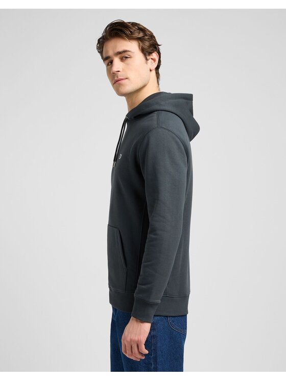 Lee Lee Bluza PLAIN HOODIE Czarny Regular Fit