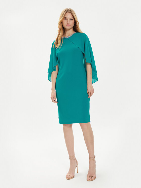 Joseph Ribkoff Koktejlové šaty 242731 Tyrkysová Slim Fit