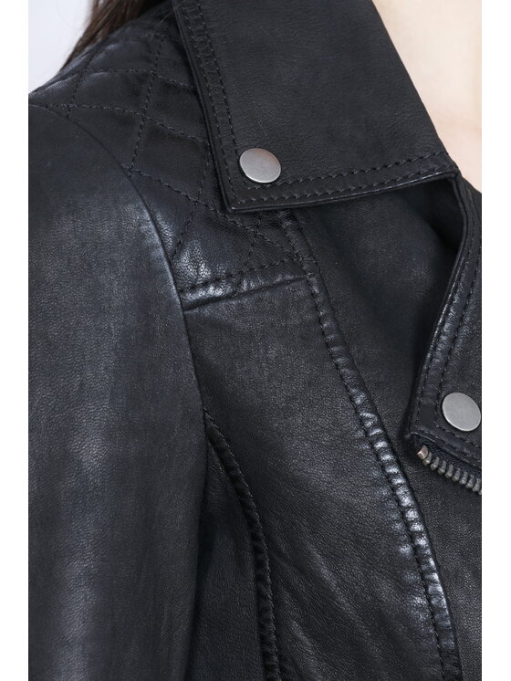 David Ryan David Ryan Kurtka skórzana FLORA Czarny Regular Fit
