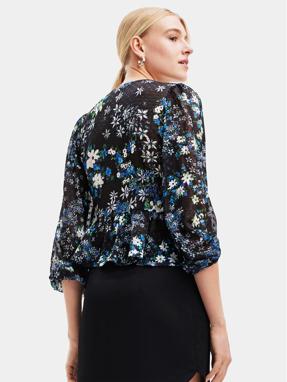 Desigual Desigual Μπλουζάκι 23WWBW06 Μαύρο Regular Fit