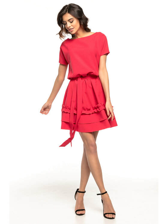 Tessita Tessita Sukienka koktajlowa T267 Czerwony A-Line Fit