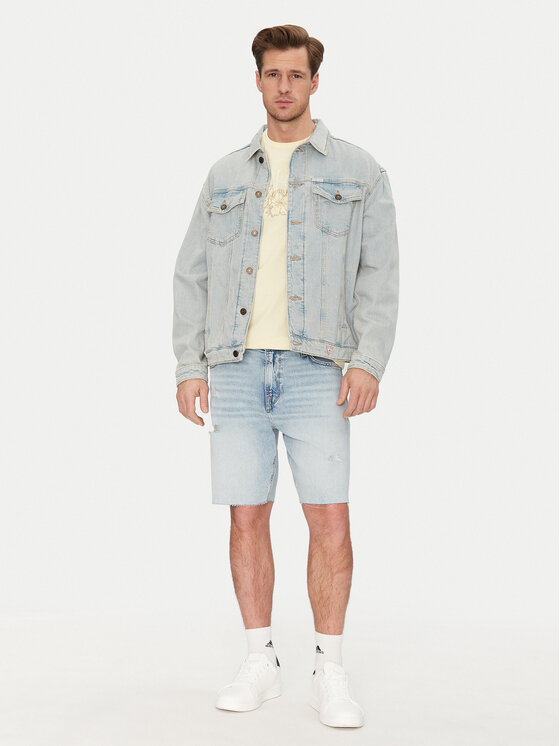 Guess Guess Džínové šortky M5GDV2 D4Z84 Modrá Slim Fit