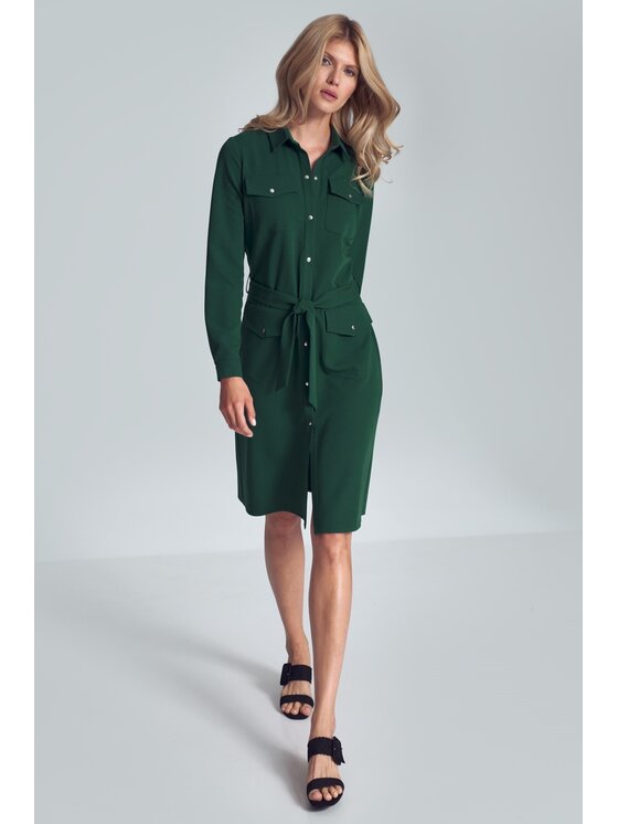FIGL FIGL Sukienka M706 Zielony Regular Fit