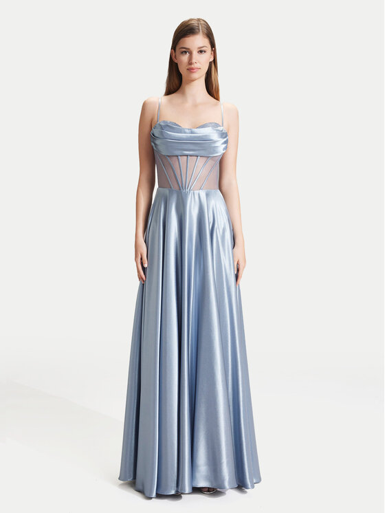 Hey Kyla Hey Kyla Rochie de seară 5AG019HK Albastru celest Slim Fit