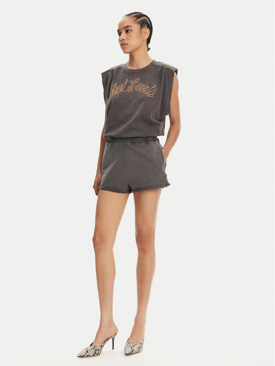 Just Cavalli Just Cavalli Pantaloni scurți sport 78PADE10 Negru Loose Fit