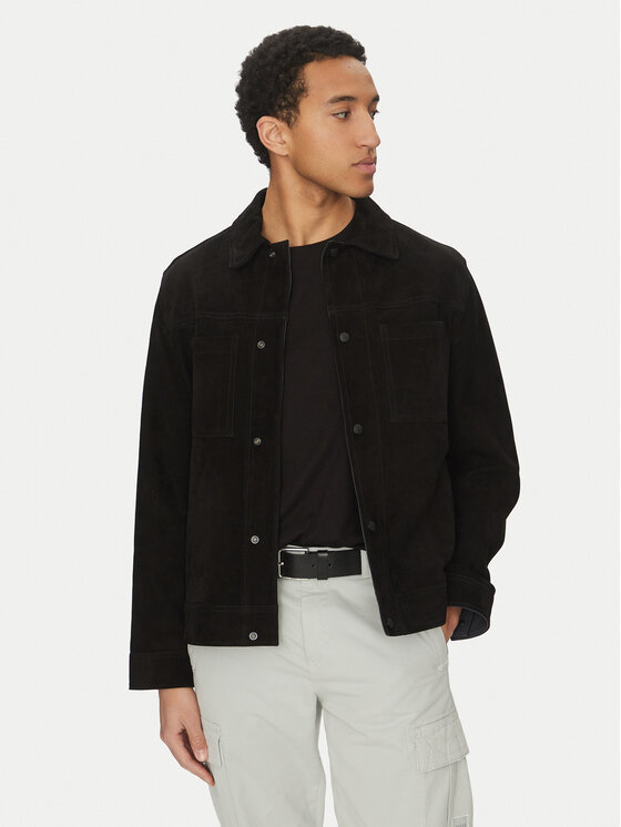 BOSS BOSS Bőrkabát Jomare 50537118 Fekete Regular Fit