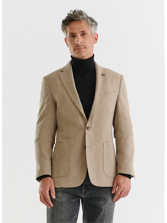 Pako Lorente Pako Lorente Marynarka P22WP-3X-045 Beżowy Slim Fit