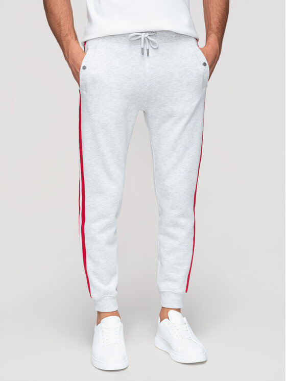 Ombre Ombre Spodnie dresowe P1519 Szary Regular Fit