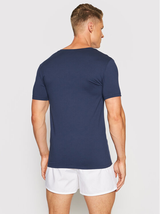 Hanro Hanro Podkoszulek Superior 3089 Granatowy Slim Fit