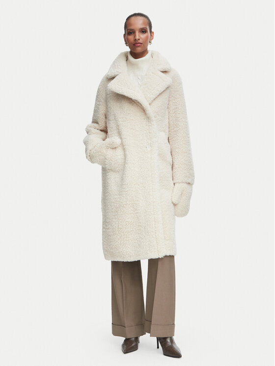 Rinascimento Rinascimento Mākslīgās ādas kažoks CFC0127146003 Krēmkrāsas Oversize