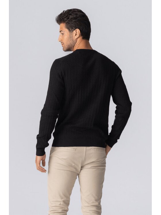 TeeShoppen TeeShoppen Sweter 'Basic Collection' Czarny Regular Fit