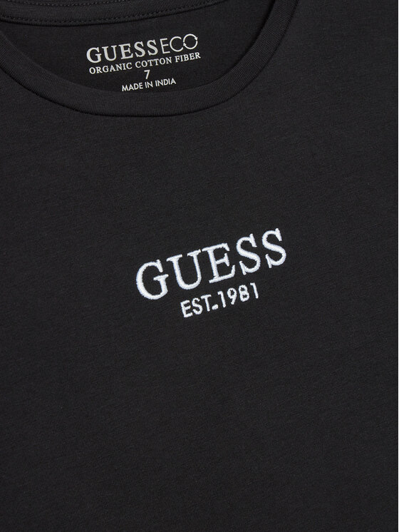 Guess Guess Tricou J4BI34 J1314 Negru Boxy Fit