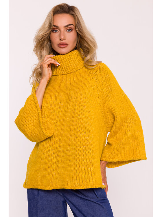 Made of Emotion Made of Emotion Sweter M822 Żółty Baggy Fit
