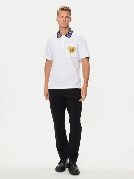 Versace Jeans Couture Versace Jeans Couture Polo 76GAGT11 Biały Regular Fit