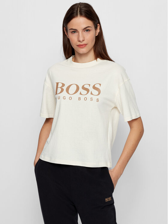 Boss Majica C_Evina_Active 50457388 Bež Relaxed Fit