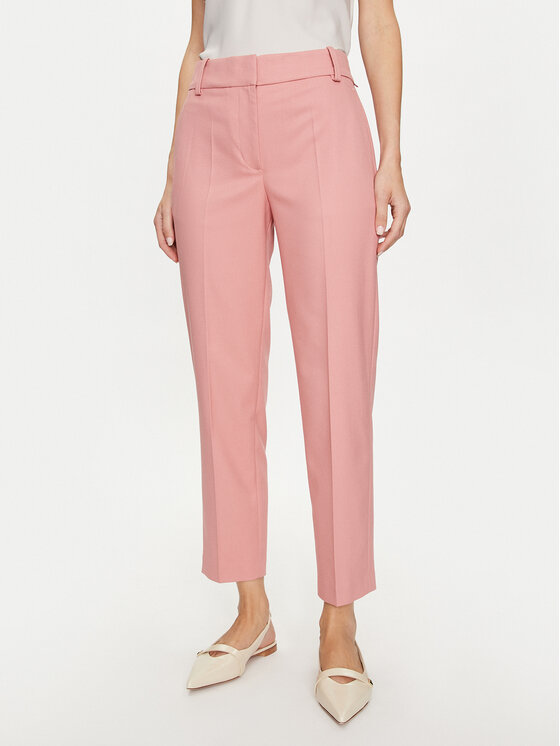 Tommy Hilfiger Tommy Hilfiger Medžiaginės kelnės Core WW0WW39723 Rožinė Straight Fit