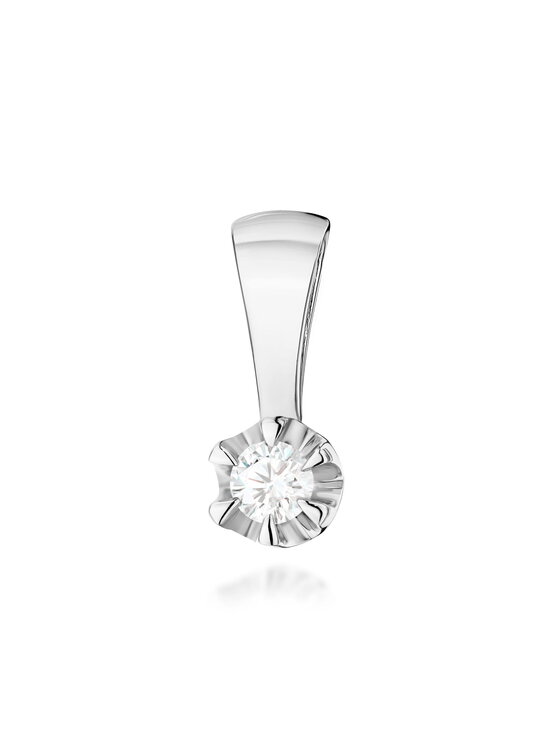 Fugart Fugart Naszyjnik Zawieszka z białego złota z diamentem laboratoryjnym FZ032-B585-LD0.10 Biały