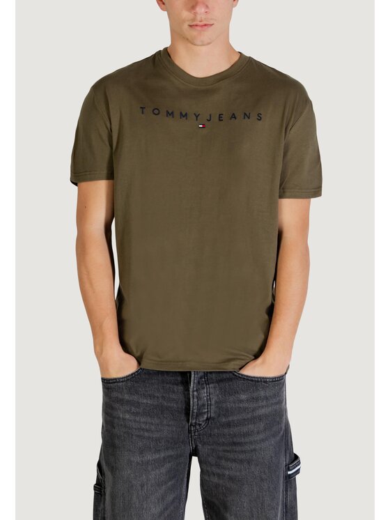 Tommy Jeans Tommy Jeans T-shirt TJM REG LINEAR LOGO Verde Casual Fit