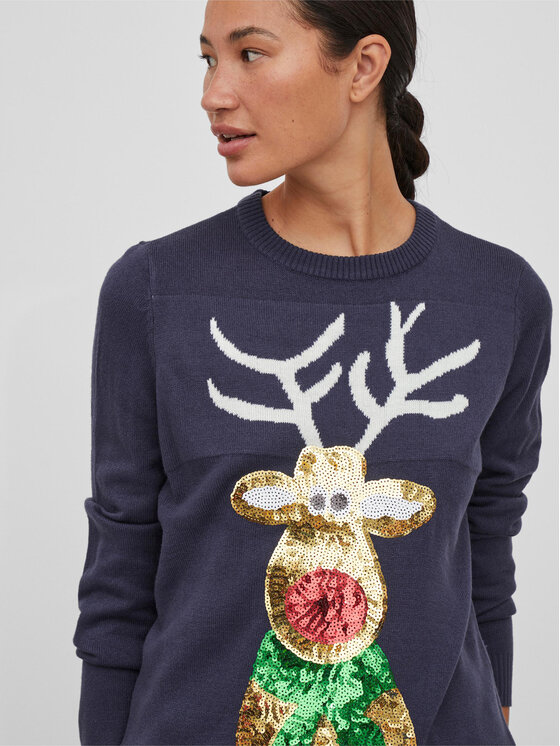 Vila Vila Sweater Cupid 14081817 Sötétkék Regular Fit