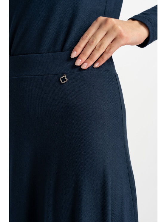 CLICK CLICK Midi sukně 50-714 Tmavomodrá Classic Fit
