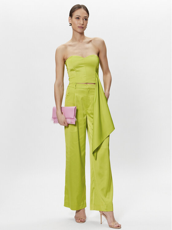 Gestuz Gestuz Kalhoty z materiálu Nilia 10907040 Zelená Regular Fit