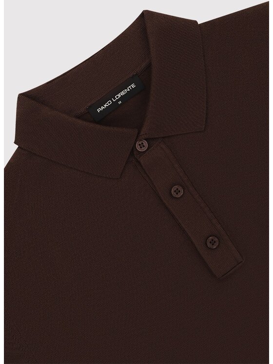Pako Lorente Pako Lorente Polo P26SF-TX-024 Brązowy Classic Fit
