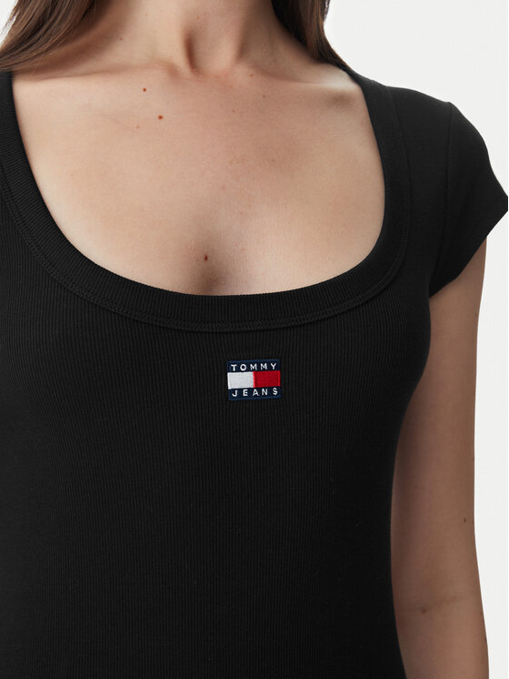Tommy Jeans Tommy Jeans Ежедневна рокля Badge DW0DW22841 Черен Slim Fit
