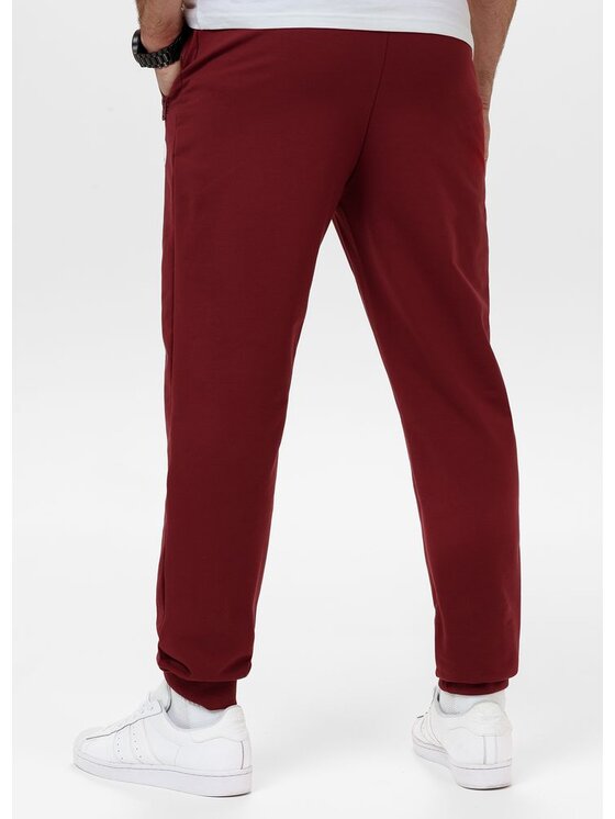 PITBULL PITBULL Spodnie dresowe SMALL LOGO NUGGET Bordowy Regular Fit