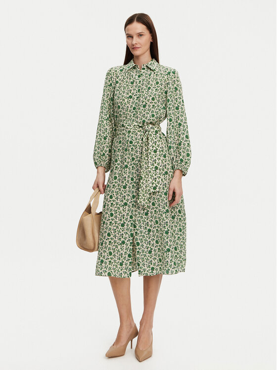 Weekend Max Mara Weekend Max Mara Košeľové šaty Wales 2515221122 Zelená Regular Fit