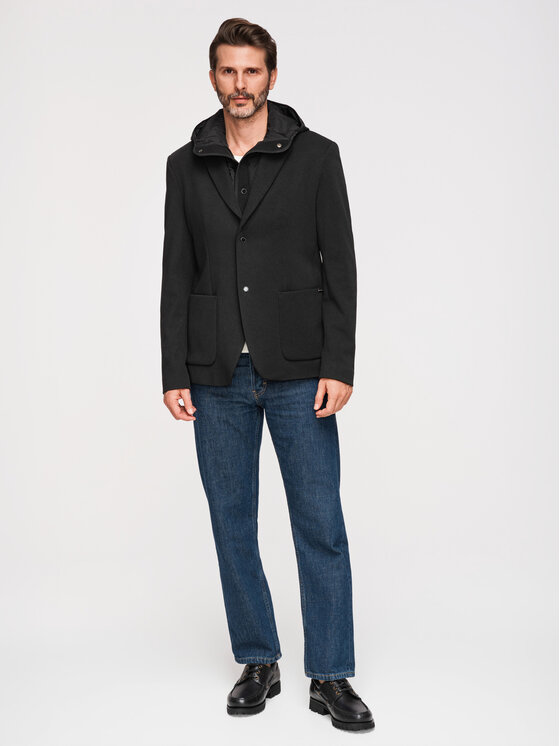 Ombre Ombre Marynarka M167 Czarny Regular Fit