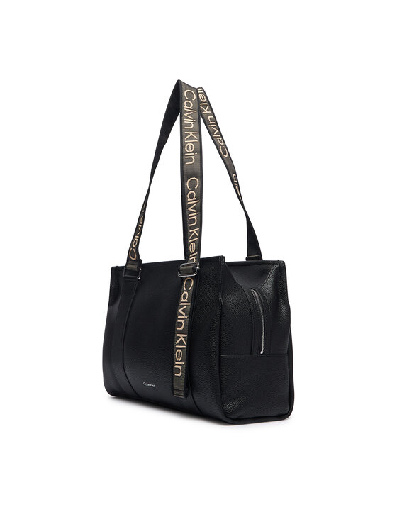 Calvin Klein Calvin Klein Τσάντα Webbing Adj Strap Tote LV04F3644G Μαύρο