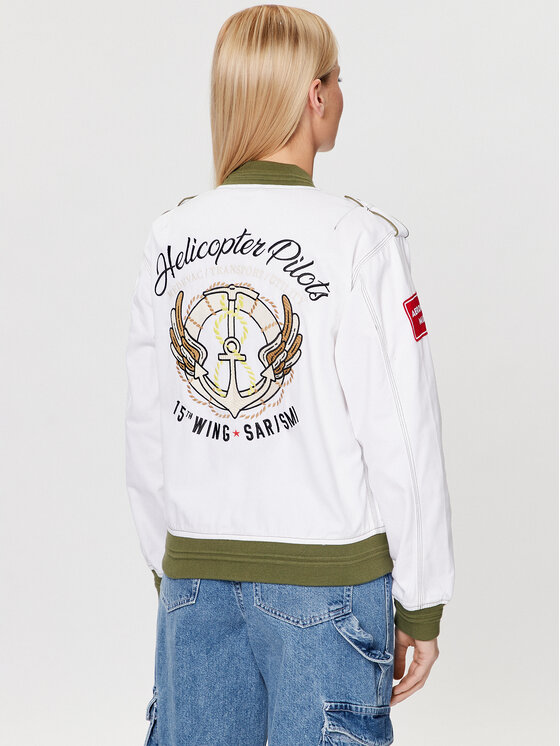 Aeronautica Militare Aeronautica Militare Bomber striukė 231AB2059DCT3084 Balta Regular Fit